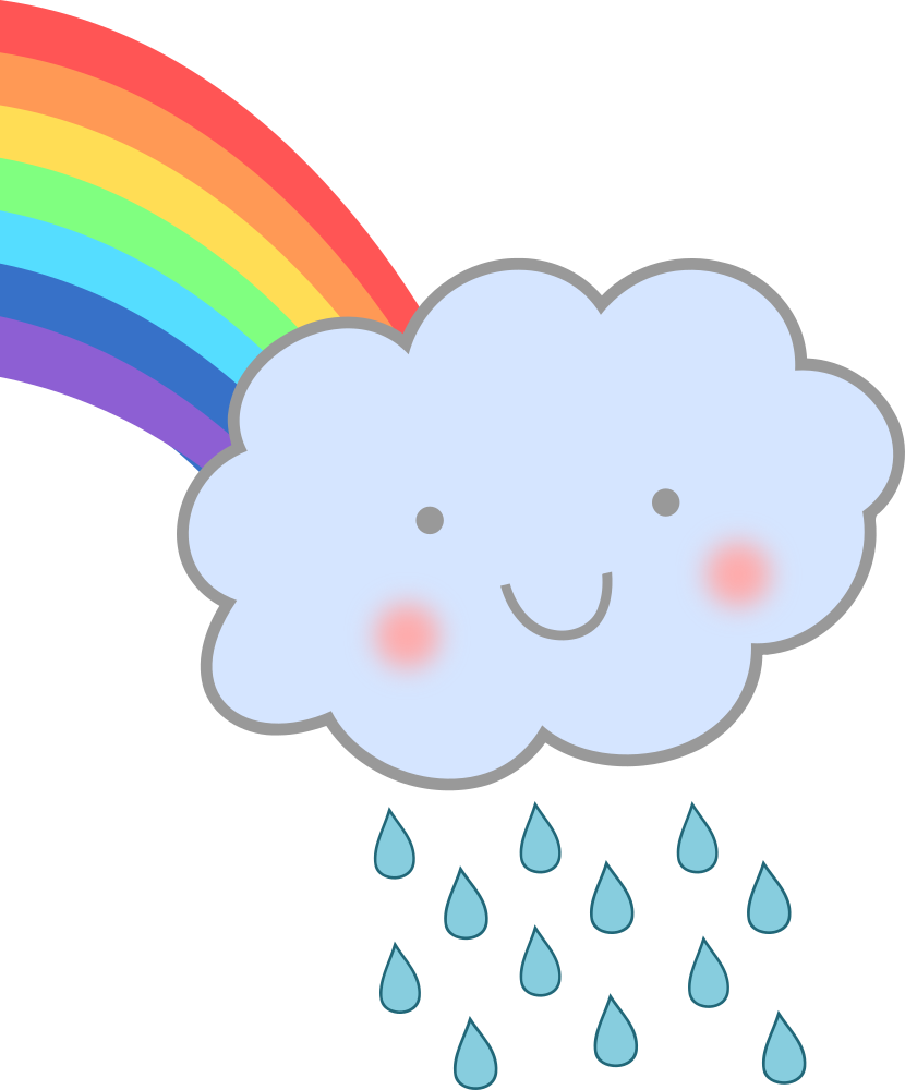 OnlineLabels Clip Art Cute Rain Cloud With Rainbow